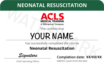 Neonatal Resuscitation Renewal - Instant Provider Cards